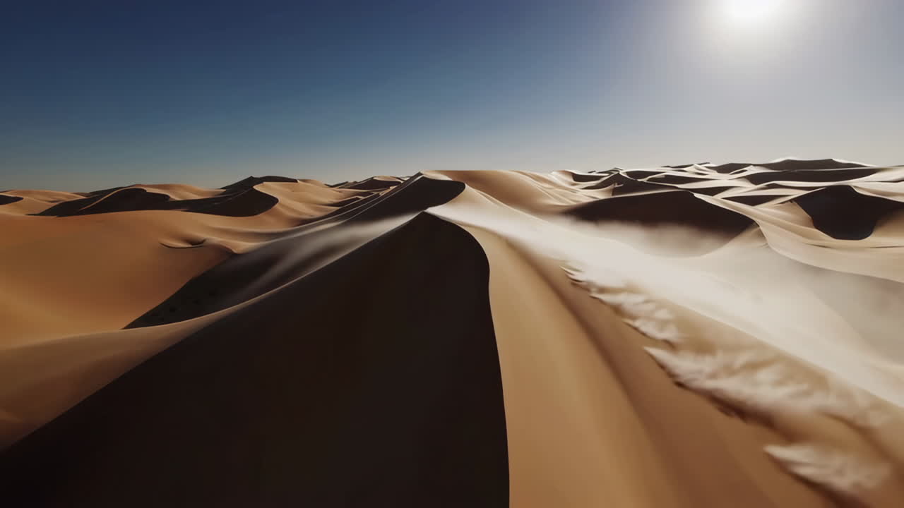 Desert Sand Dunes with Wind and Dust
