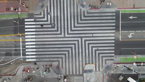 pattern in crosswalk aerial shot