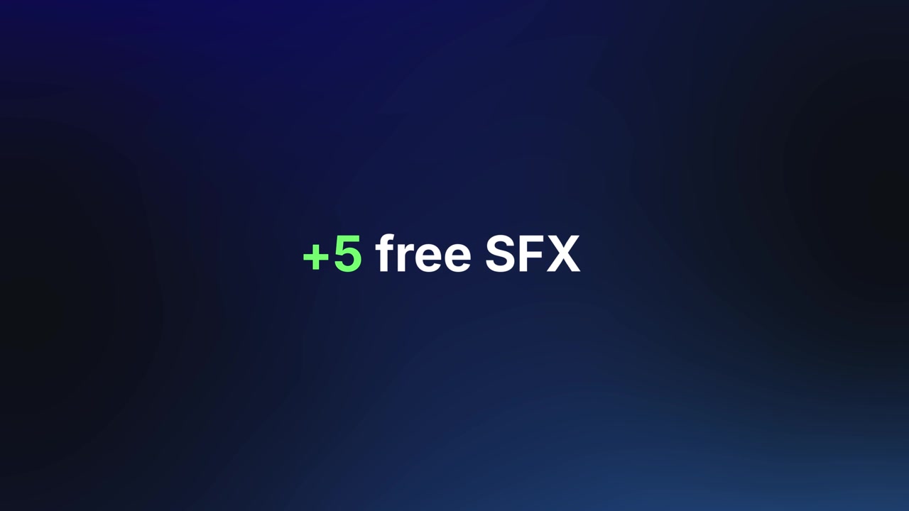 Contatore animato che mostra la promozione di effetti sonori gratuiti