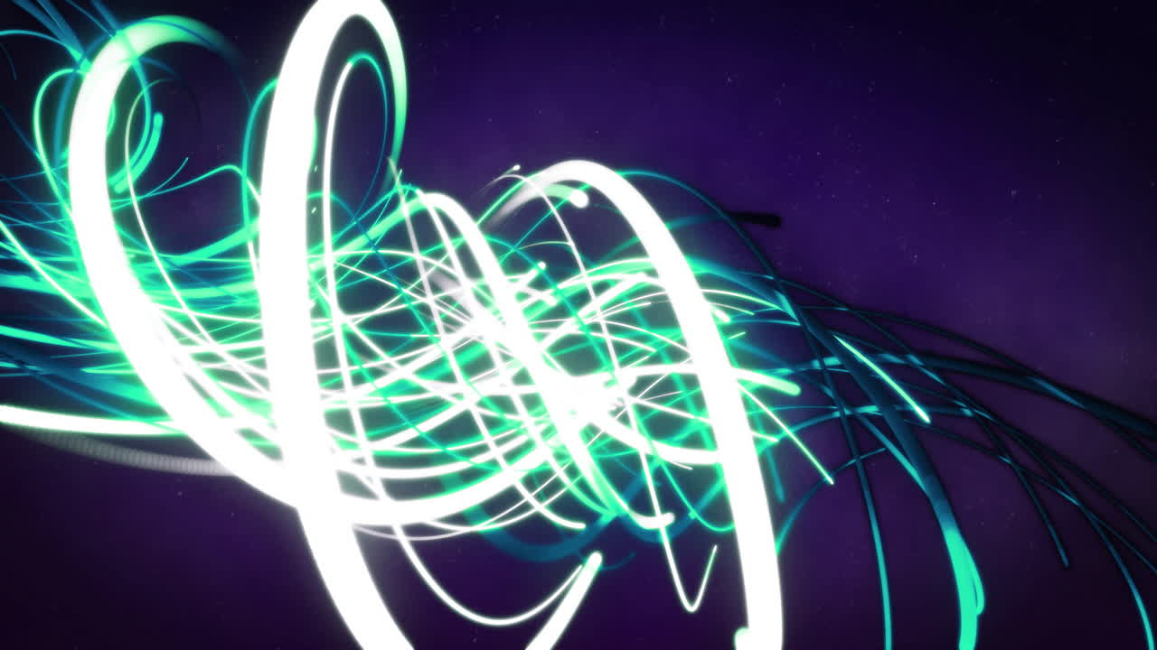 animación de procesamiento de datos digitales y red de conexiones brillantes en fondo oscuro