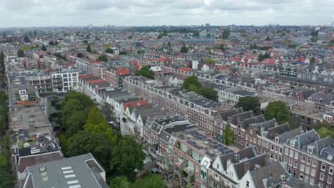 Wide-Aerial-Establishment-Von-Amsterdam-An-Einem-Bewölkten-Herbsttag