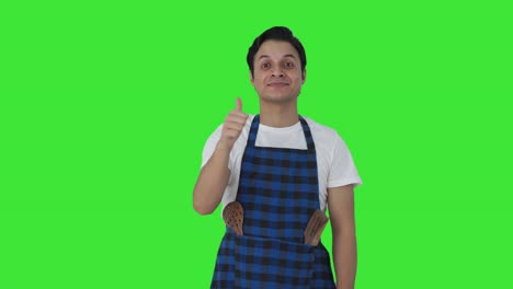 Happy-Indian-cook-showing-thumbs-up-Green-screen