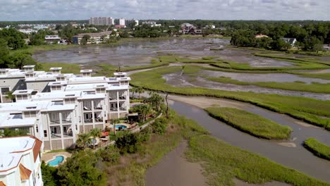 Antena-Sobre-Condominios-En-North-Myrtle-Beach-Sc,-Carolina-Del-Sur