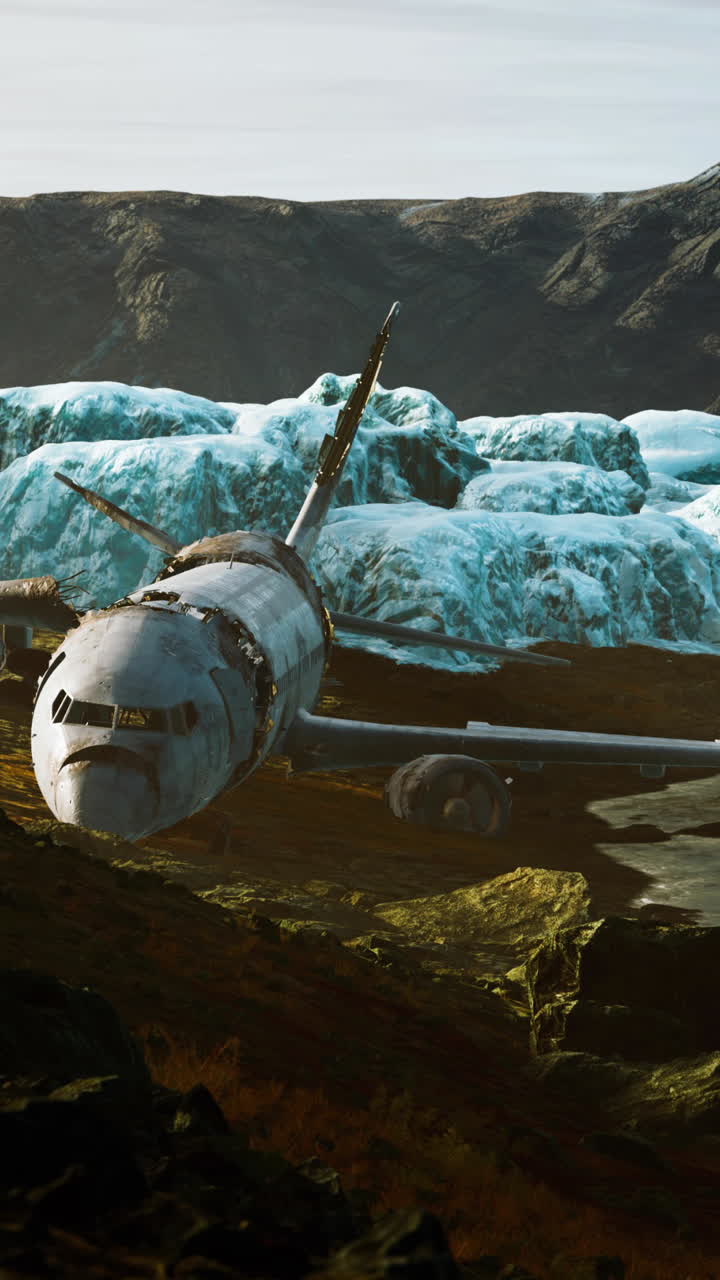 viejo avión roto en la playa de islandia