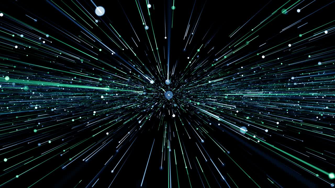 Particles blue green event game trailer titles cinematic concert stage background loop