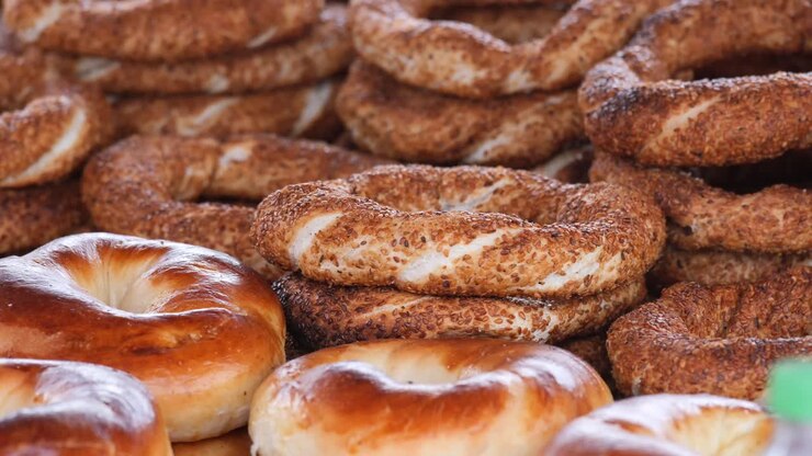 Pile of Turkish Simit Bagels