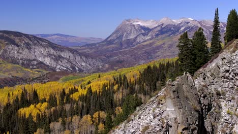 Aerial-views-of-Colorado's-Ragged-and-Marcelina-mountain-range-during-the-vibrant-colorful-fall-season