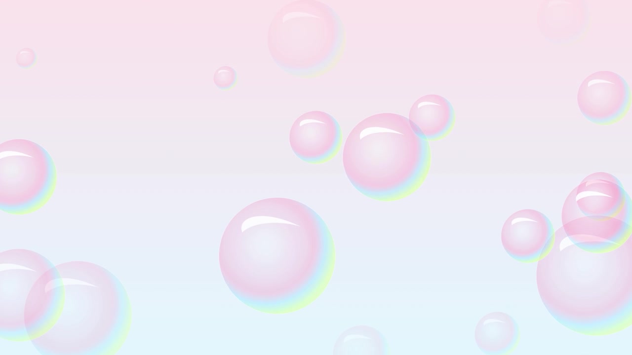 Floating Iridescent Bubbles on a Soft Pastel Gradient Background