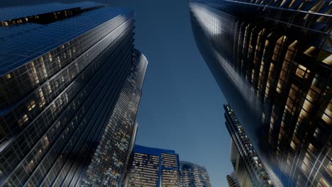 city skyscrapers at night