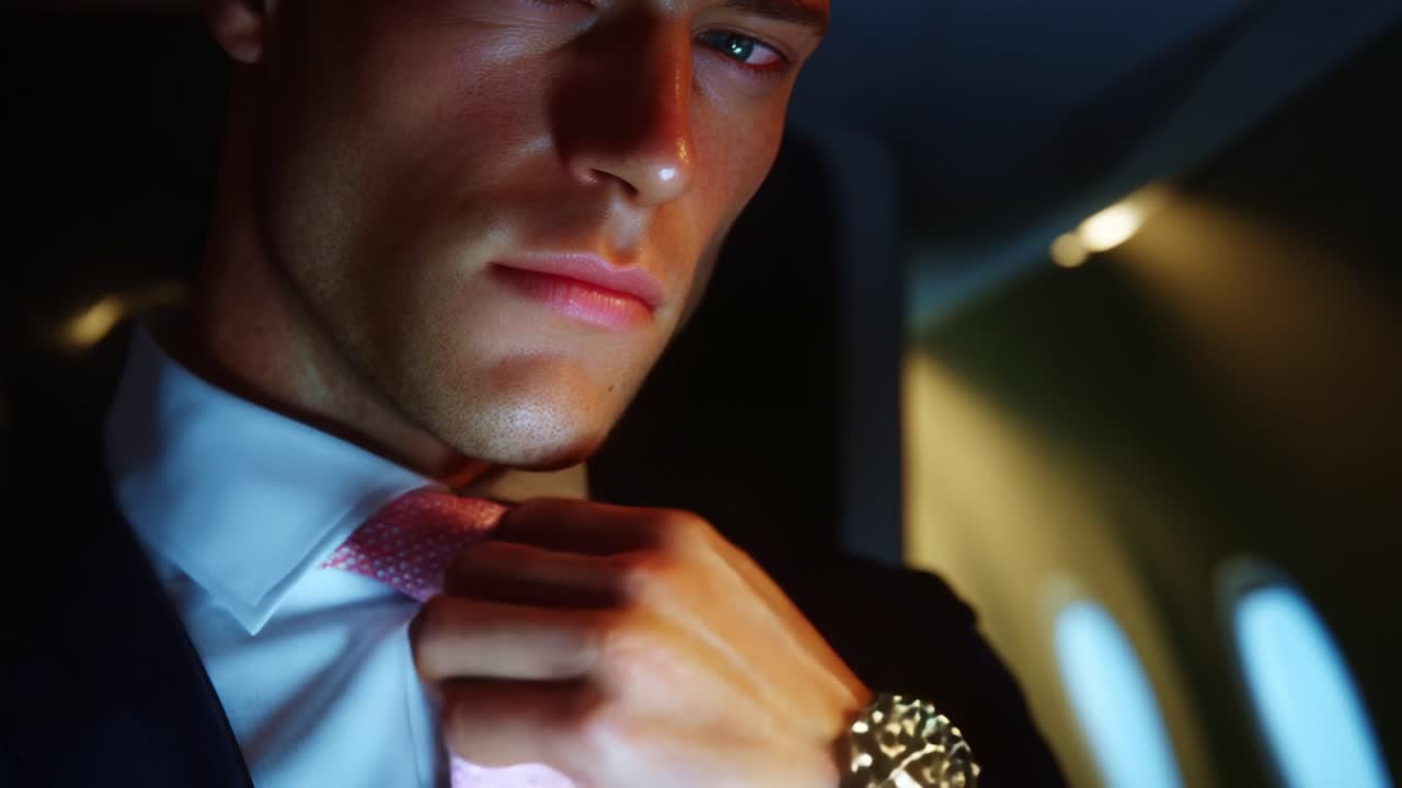Stylish Man in a Suit with a Watch: A Sophisticated Moment Captured in a Luxurious Setting, Highlighting Elegance and Confidence in Every Detail Under Subtle Lighting