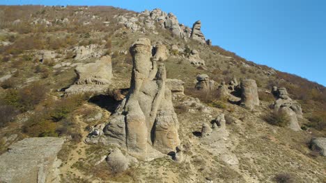 mountainous landscape with unique rock formations