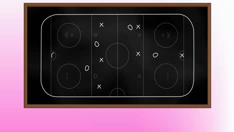 animación del plan de juego táctico en el campo de hockey