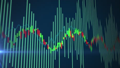 animación del procesamiento de datos sobre fondo azul