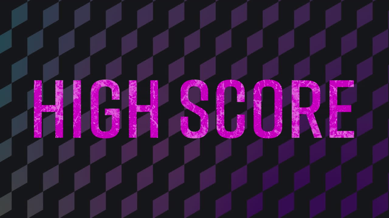 Animation of high score text over shapes