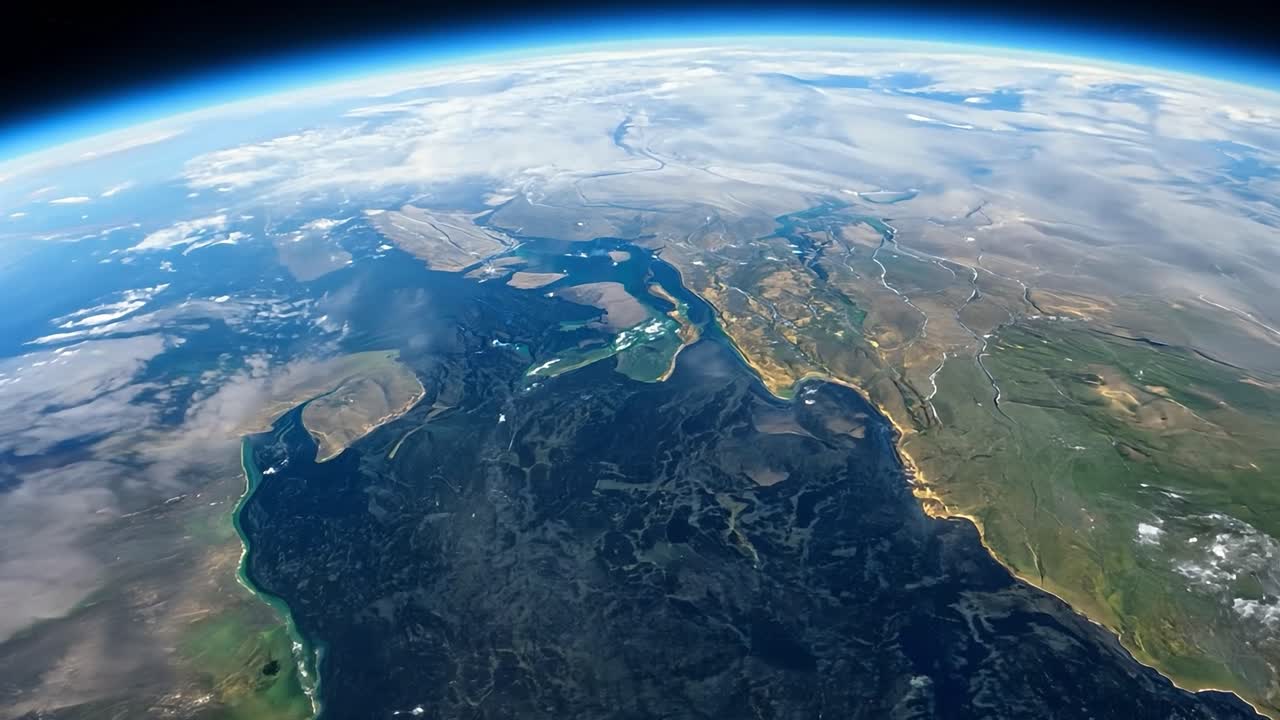 우주 에서 지구 를 바라보는 항공 사진