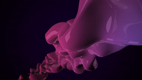 abstract liquid purple shapes in dark space