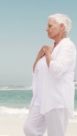 old retired woman doing some yoga
