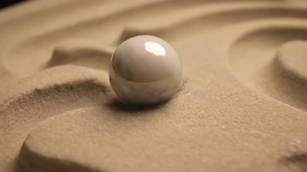Zen Garden with Sand and Ball