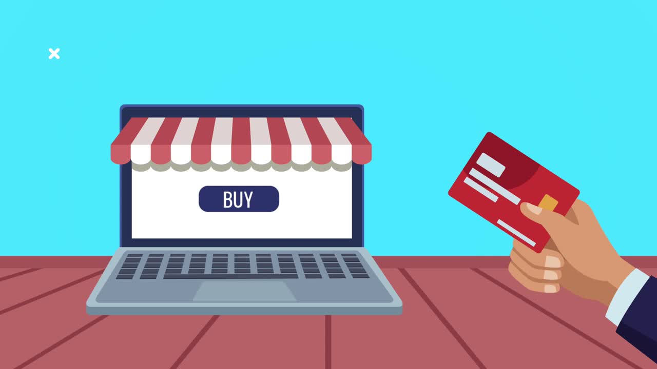 laptop with credit card ecommerce technology