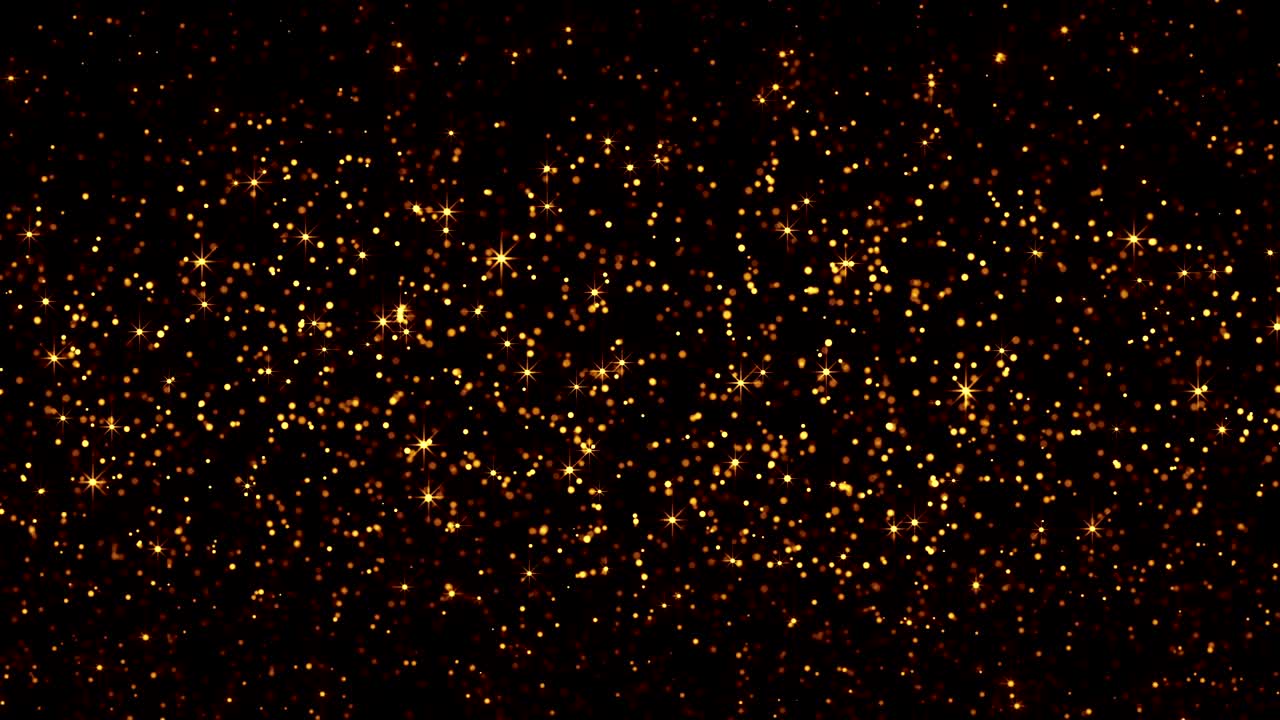 Background with falling golden glitter particles. Seamless loop