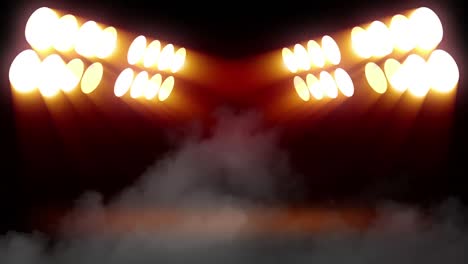 spotlights and smoke