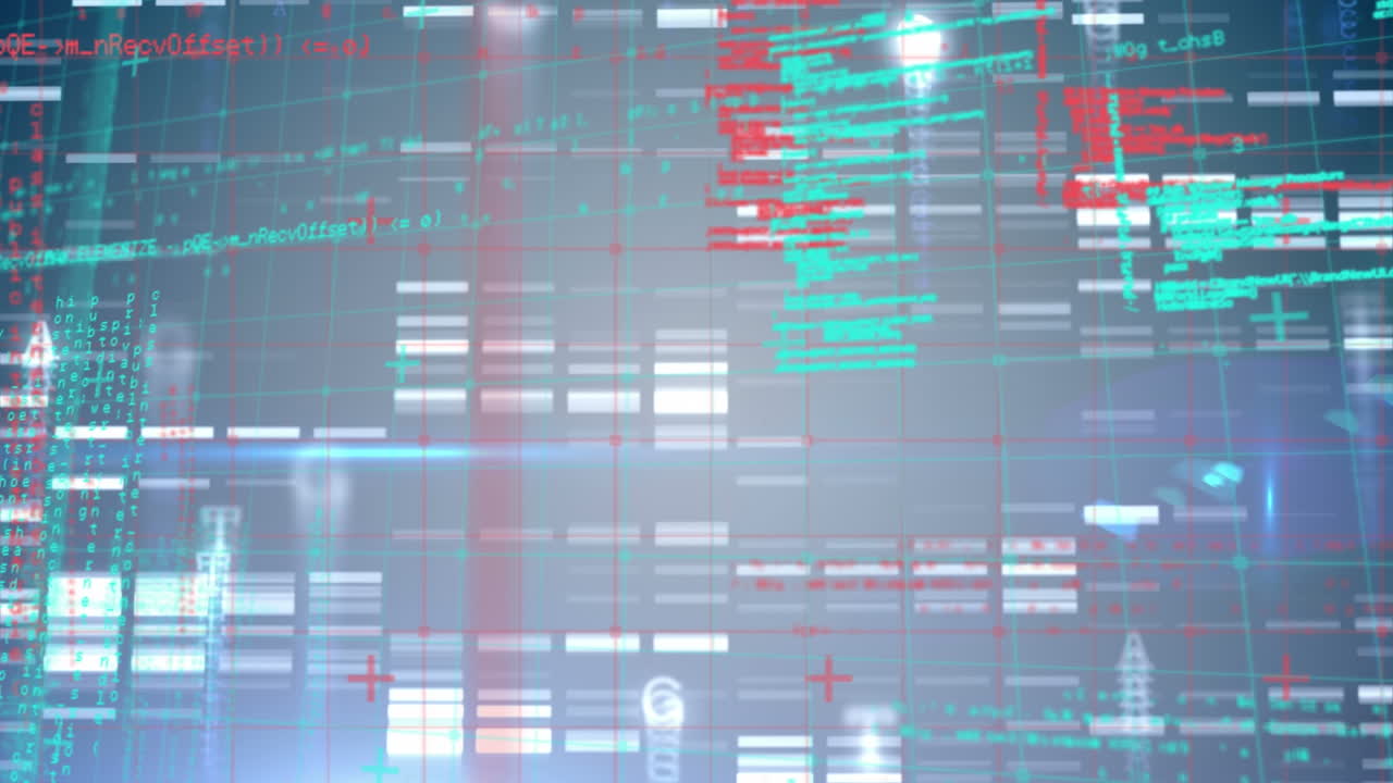 animación del procesamiento de datos científicos sobre un fondo oscuro