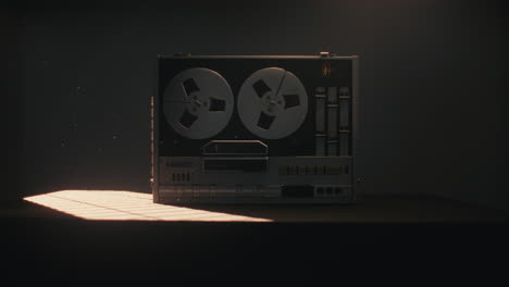 a vintage tape recorder on the table