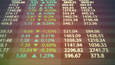 stock market electronic board. display and monitors growth and loss of the shares. may represent the stock exchange, stock market indices or high-frequency trading.