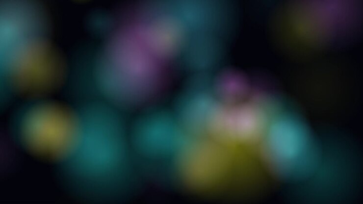 Sfondo astratto con sfere di luce bokeh colorate fluttuanti