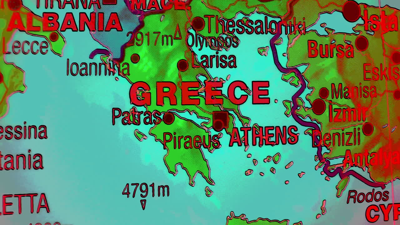 Political Map of Greece and Neighboring Countries