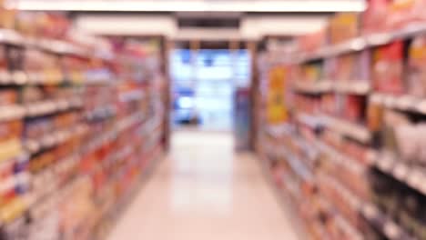 blurred supermarket interior