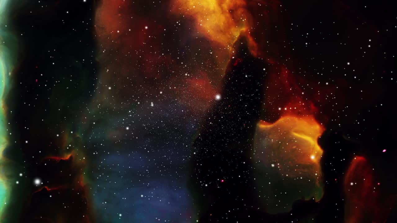 nebulose rosso-verdi nell'universo