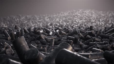 black bio coal storage  garbage recycling manufacture. 3d render animation