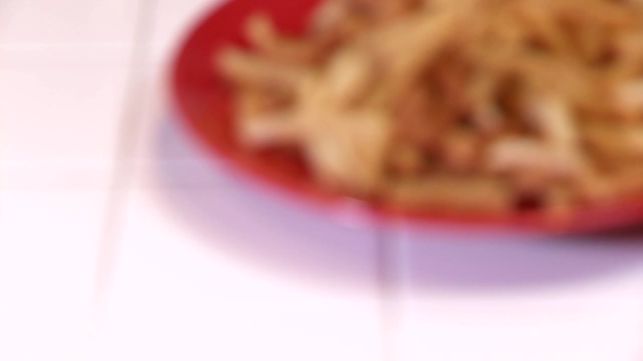 A Rack Focus Of A Plate Of Fries And Onion Rings