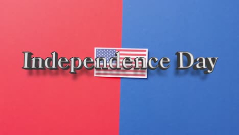 animation of 4th of july independence day text over flag of united states of america