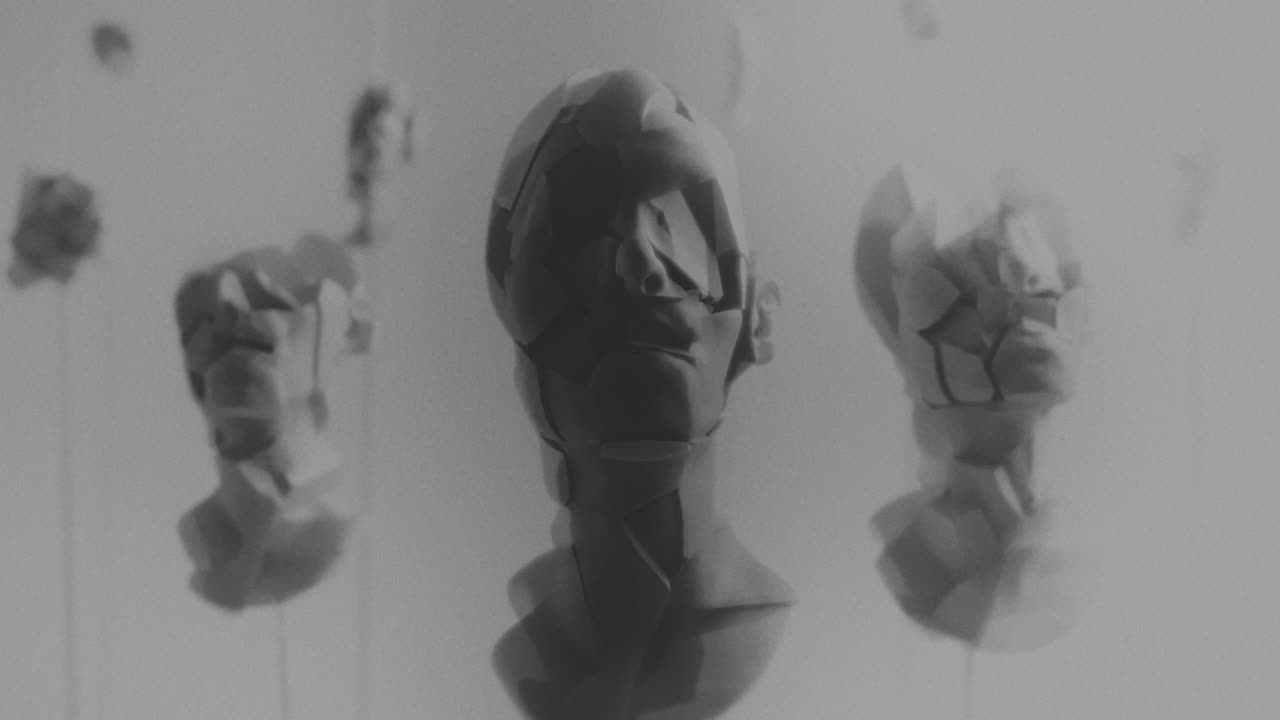 Broken mannequin head shells in xray
