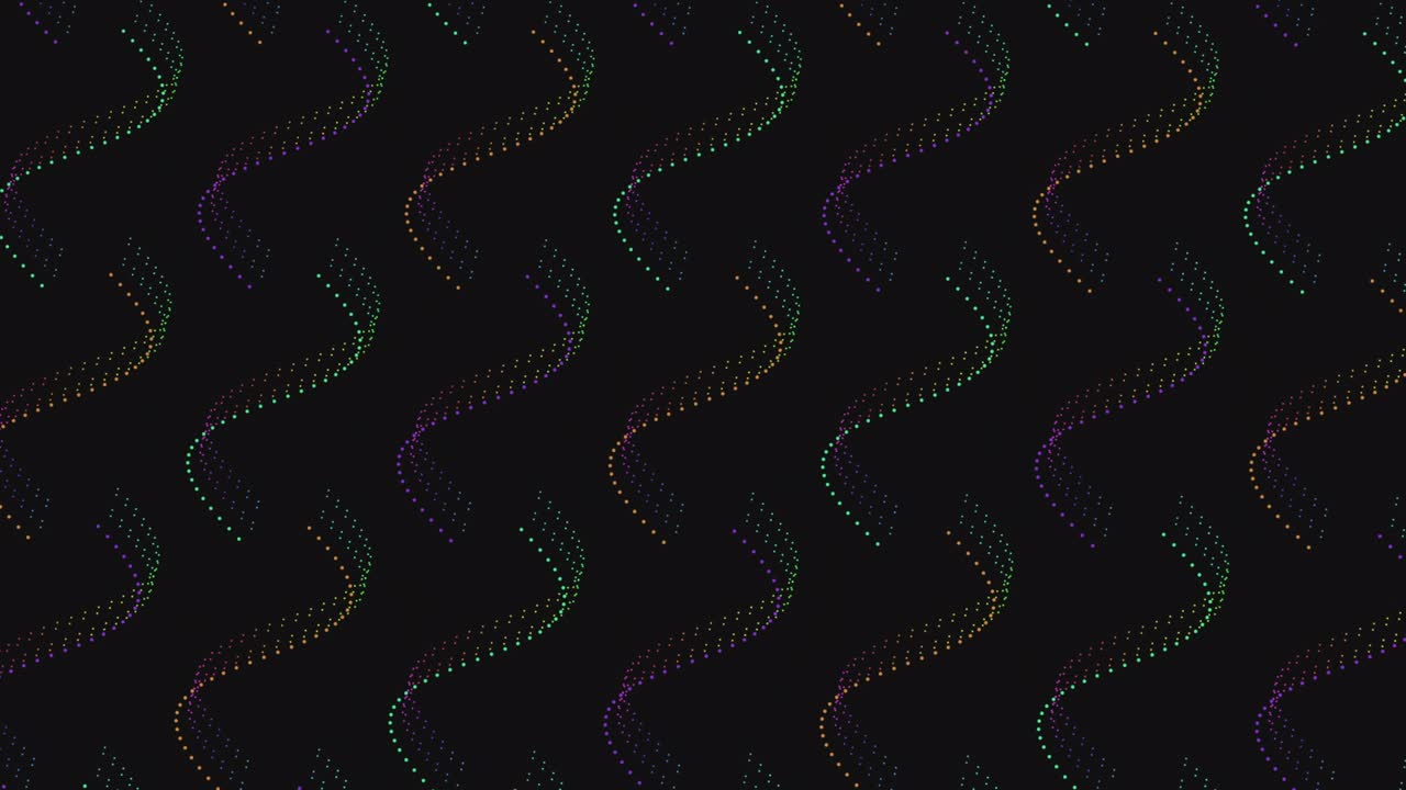 Neon rainbow futuristic waves on dark space