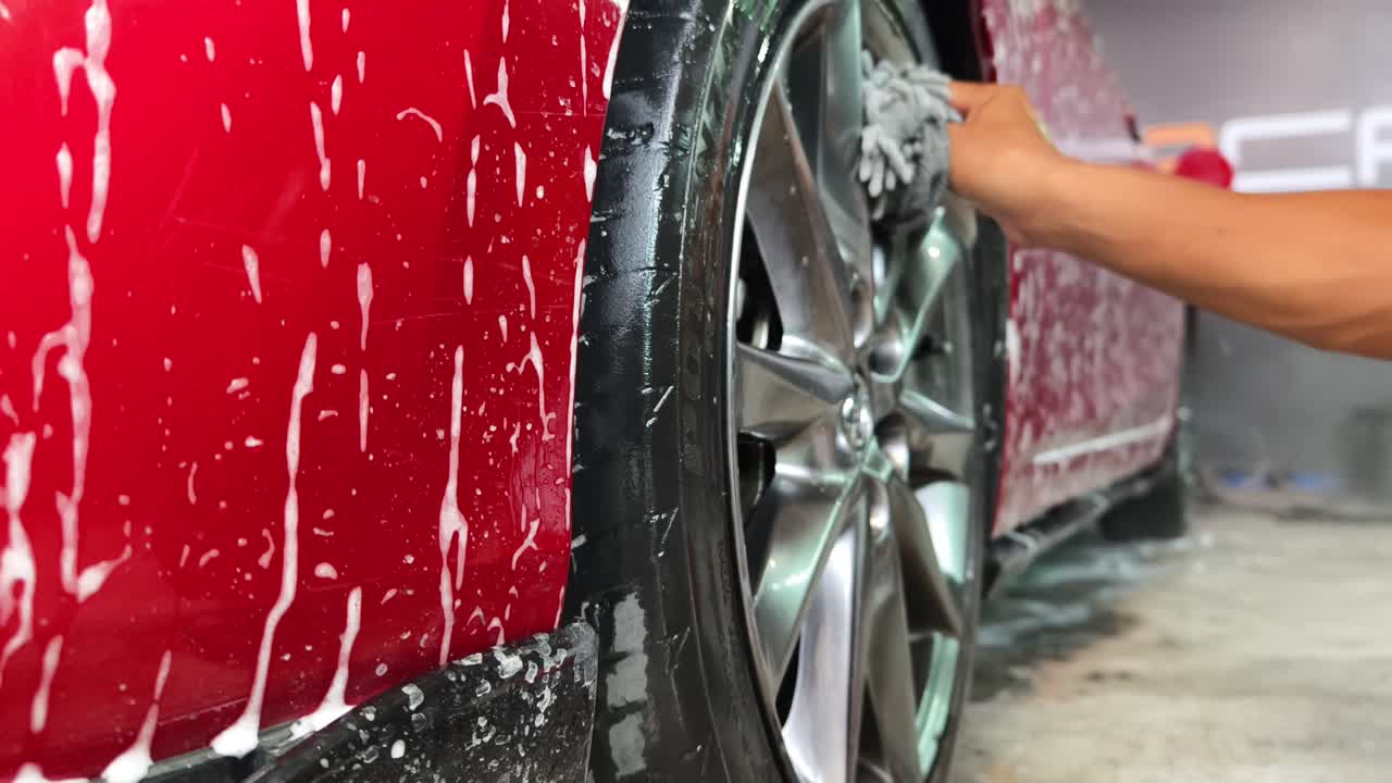 lavado de coches en curso