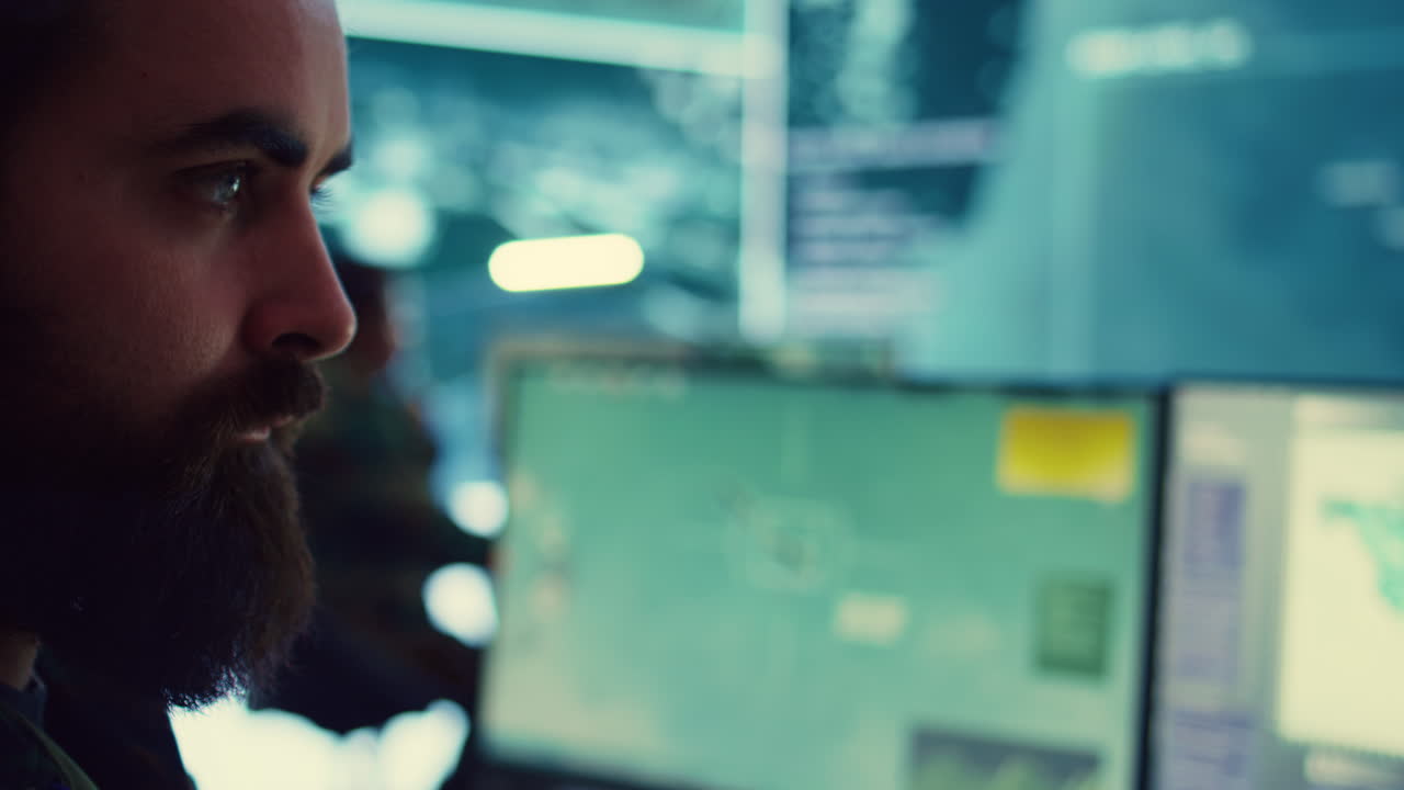 generale maggiore dell'esercito ispeziona la traiettoria delle navi nemiche tramite satellite gps