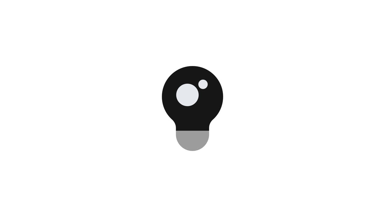 Animated Lightbulb Icon Representing an Idea or Inspiration