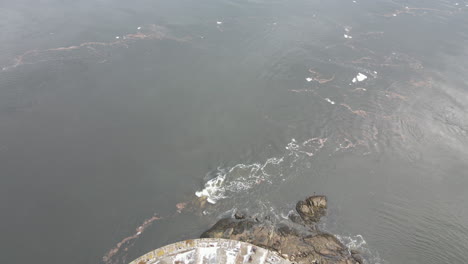 aerial footage flight over fort popham, downward looking directly over fort