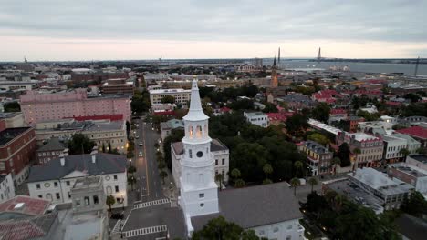 fast-aerial-pullout-st-michaels-church-in-charleston-sc,-south-carolina