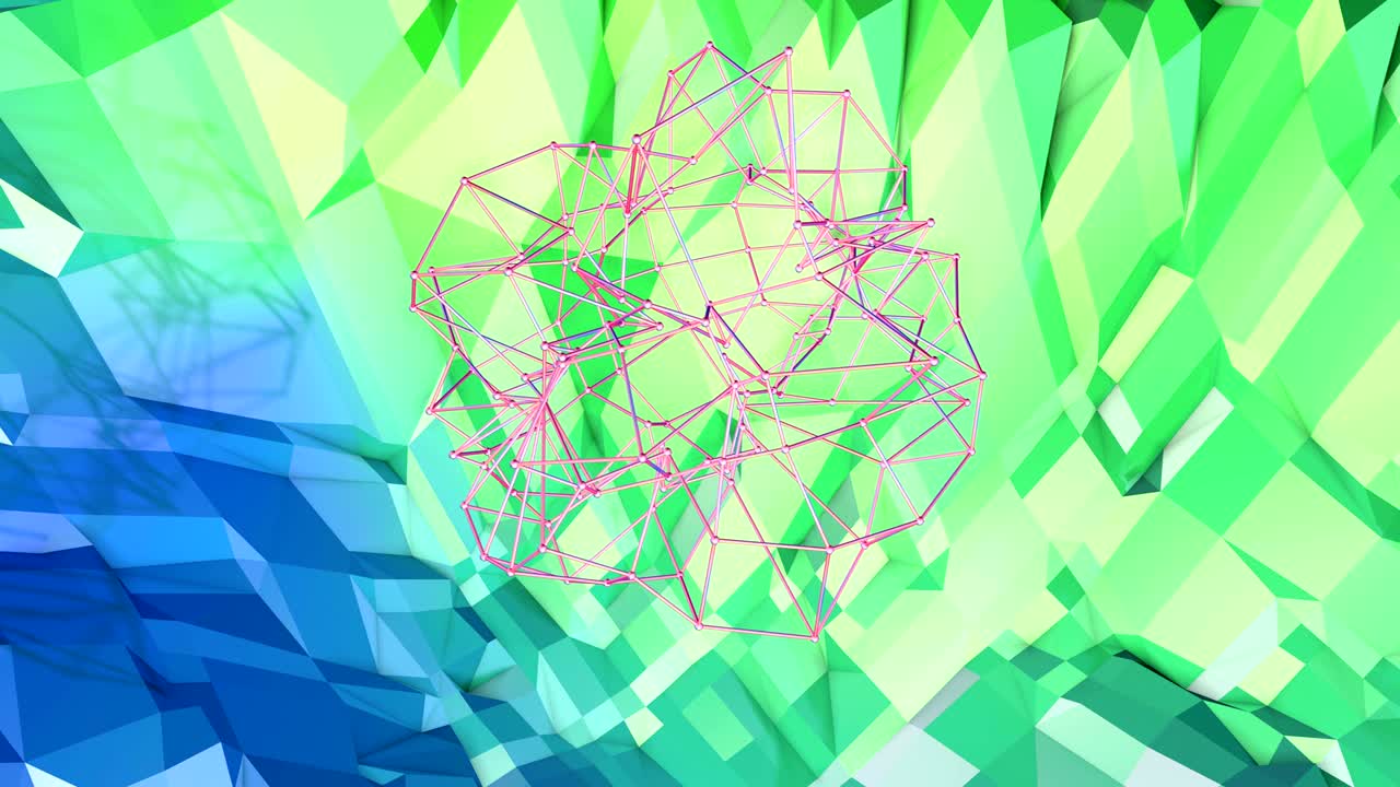 4k 끔한 낮은 폴리 애니메이션 배경, 루프, 현대 그래디언트 색상과 함께 현대 기하학적 스타일의 완벽한 3d 애니메이션, 창의적인 간단한 배경, 파란색, 녹색, 그래디엔트 색상, 지형 8