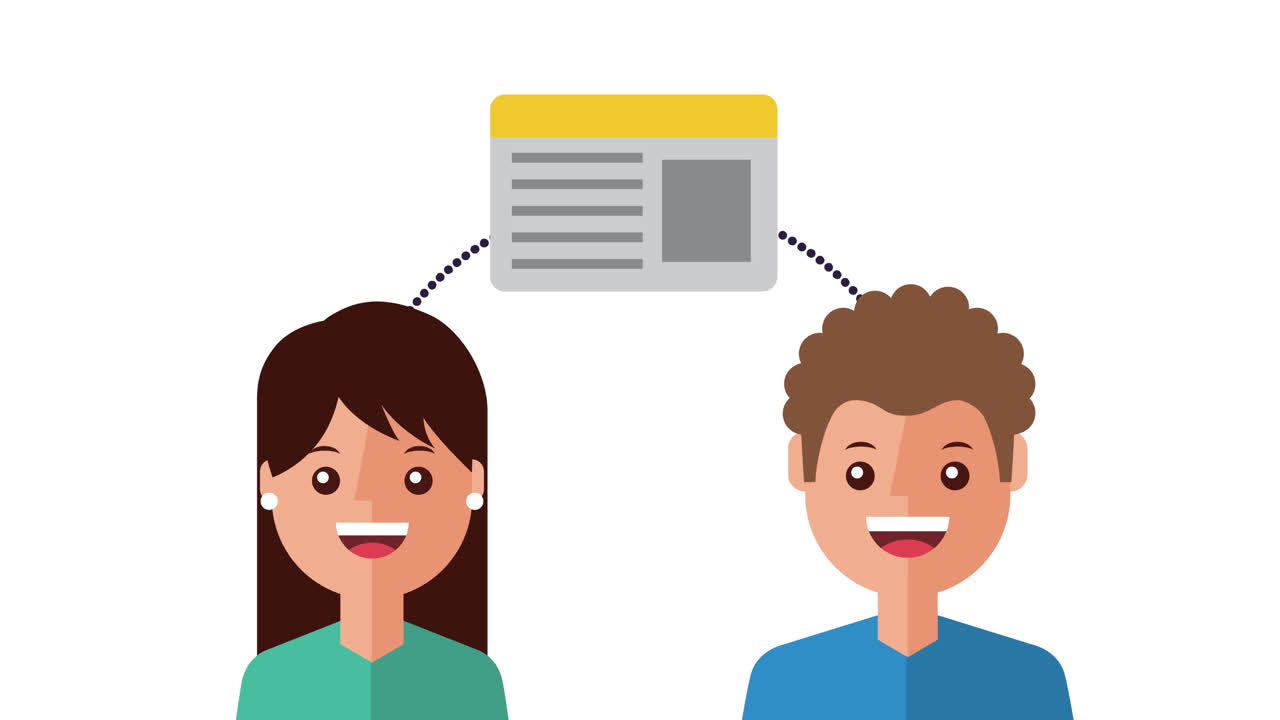 pareja con plantillas de páginas web