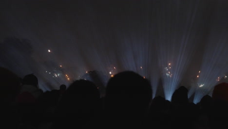 silhouettes capturing the grand finale fireworks display