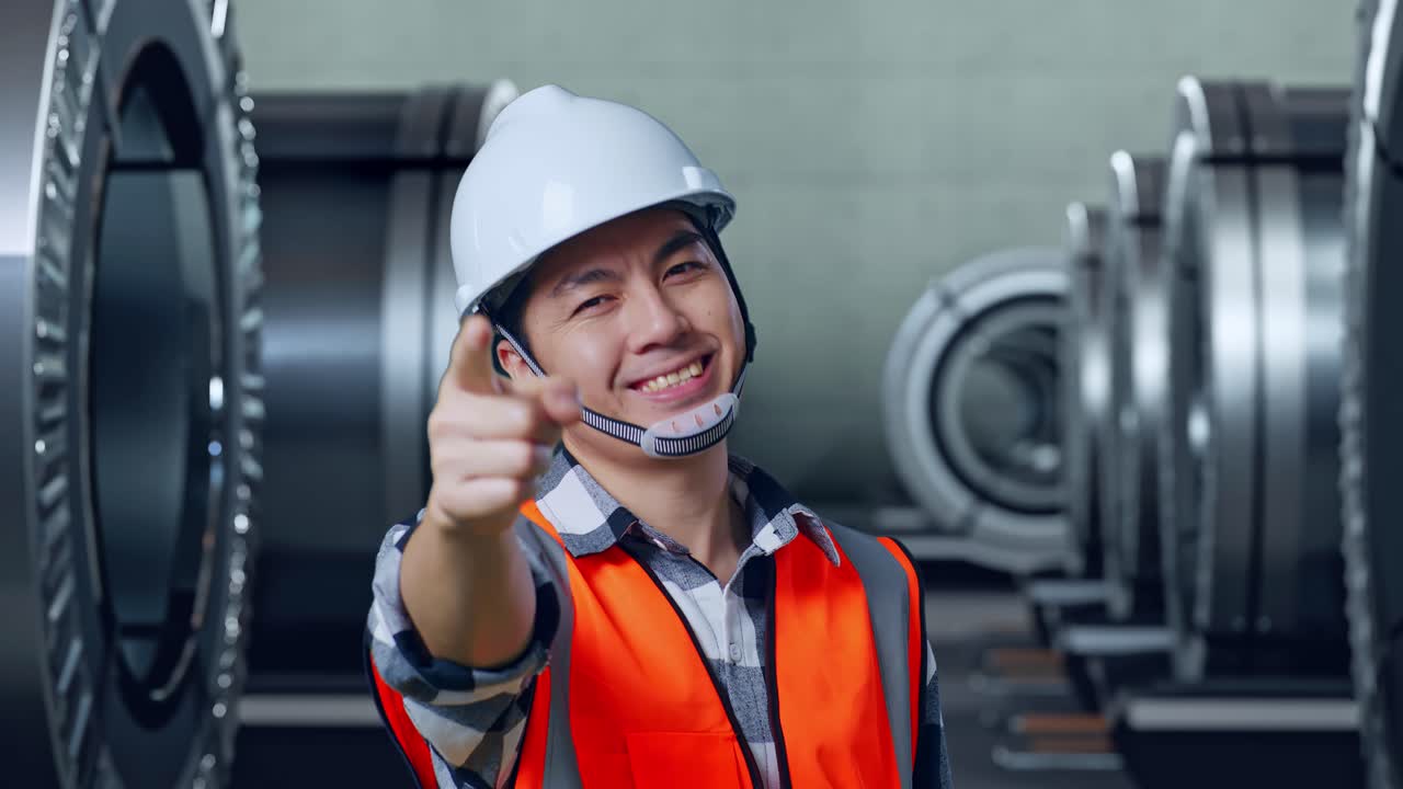 제조 시설에서 자신감 있는 노동자