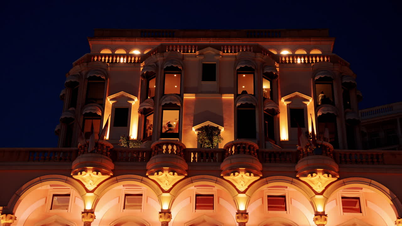 Monte Carlo, Monaco - October 24, 2024: The Cardiovascular and Thoracic Centre of Monaco hospital in the evening