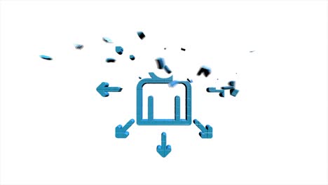 redes sociales diseño de íconos de píxeles 3d aislados en fondo blanco. iconos web de esquema. gráficos en movimiento.