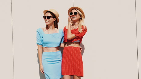 two women in summer outfits