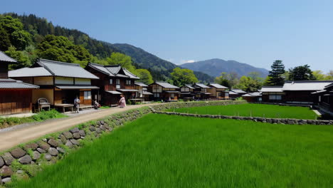 traditional japanese village in spring